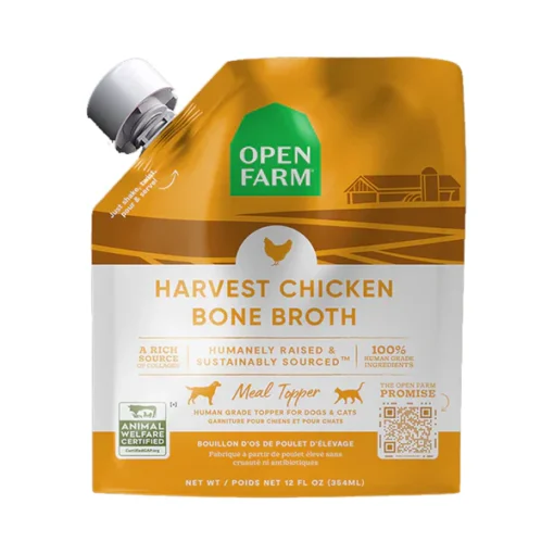 Open Farm Harvest Chicken Bone Broth Meal Topper for Dogs & Cats 12OZ EXPIRY 2026
