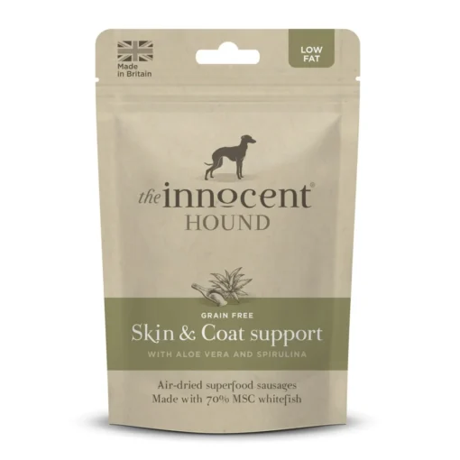 The Innocent Hound Skin & Coat White Fish Aloe Vera & Spirulina Dog Sausages 10pcs Expiry August 2025