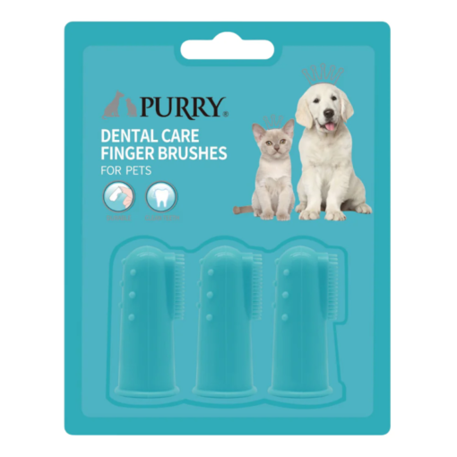 Purry Silicone Dental Care Finger Brushes Set for Cats and Dogs (3pcs)