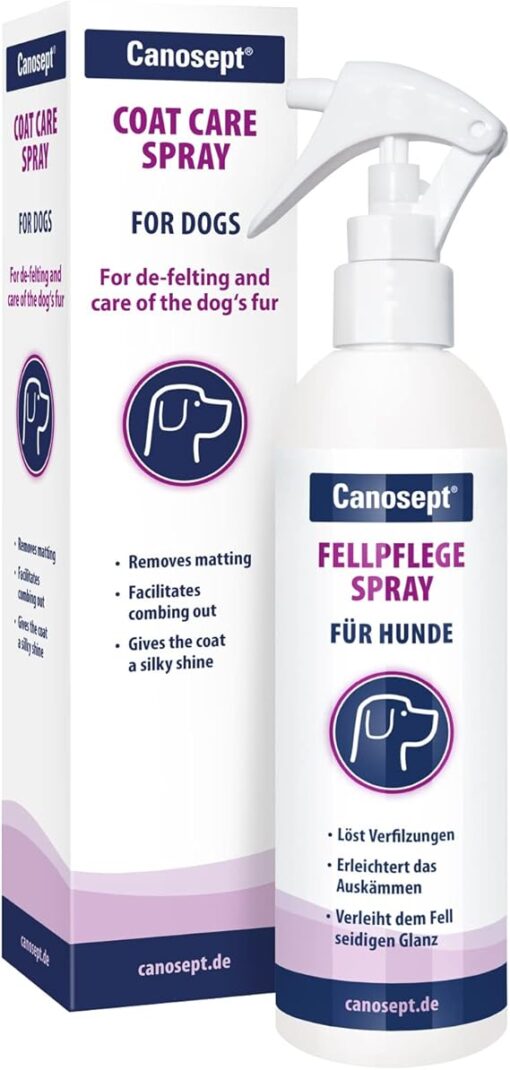 Canosept Dog Detangler Spray 250ml - Detangling spray for dogs - Dog conditioner spray - Leave In Grooming Spray For Dogs - Care Product For Easily Combed & De-felted Dog Fur - Ensures Shiny Hair