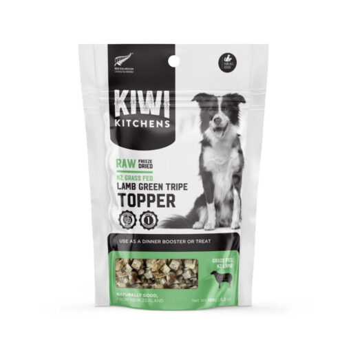 Kiwi Kitchens Raw Freeze Dried Grass Fed Lamb Green Tripe Topper Dog 150g - expiry June 2026