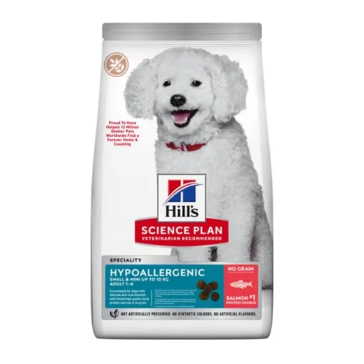Hill's Science Plan Hypoallergenic Small & Mini Adult Dry Dog Food With Salmon 1.5KG EXPIRY JULY 2025