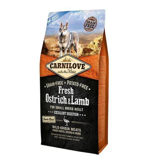 Carnilove Fresh Ostrich & Lamb for Small Breed Adult Dog Dry Food - 6KG EXPIRY OCT 2025