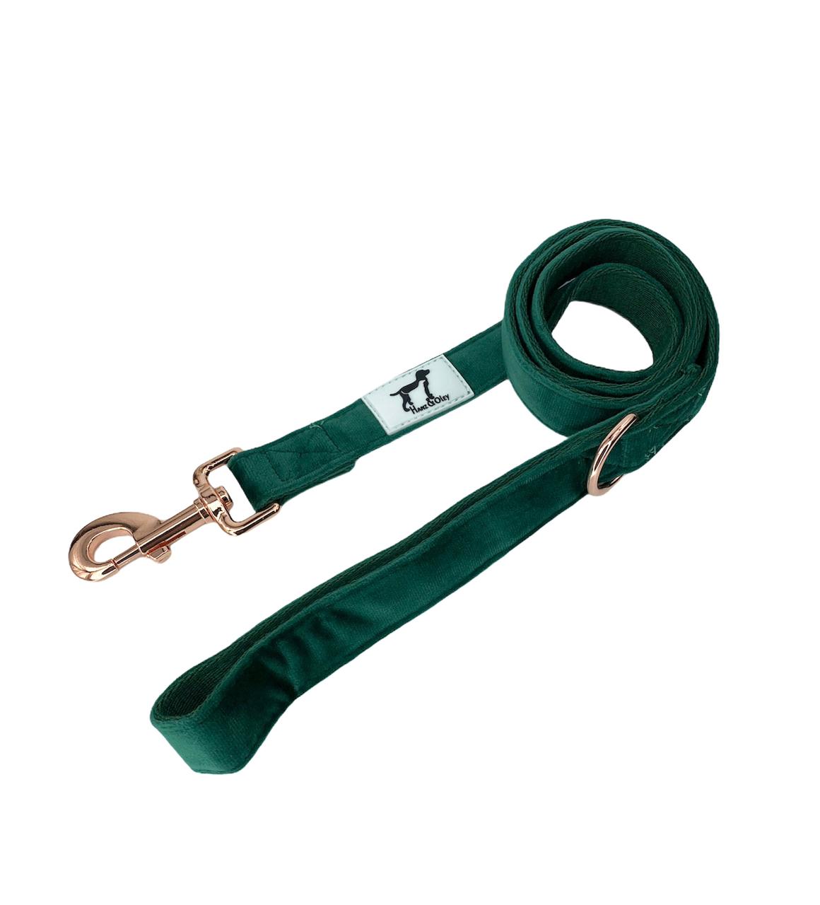 Hanz and Oley-Velvet Leash-Bottle Green - Image 2
